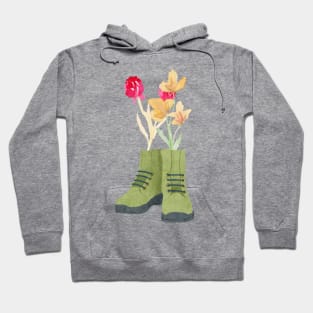 Wildflowers with hiking boots Hoodie